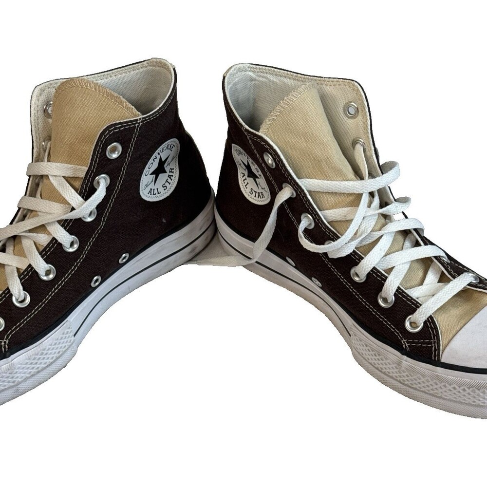 Converse Chuck Taylor All Star Lift Platform high top  W 8 brown tan custom